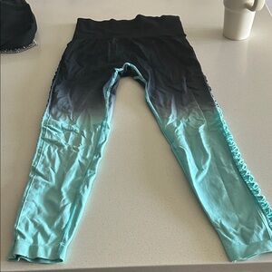 Ombre Black to Aqua Leggings